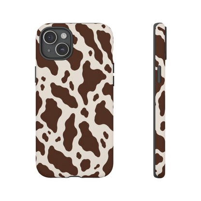 Cocoa Ranch iPhone Tough Case | Brown Cow Print