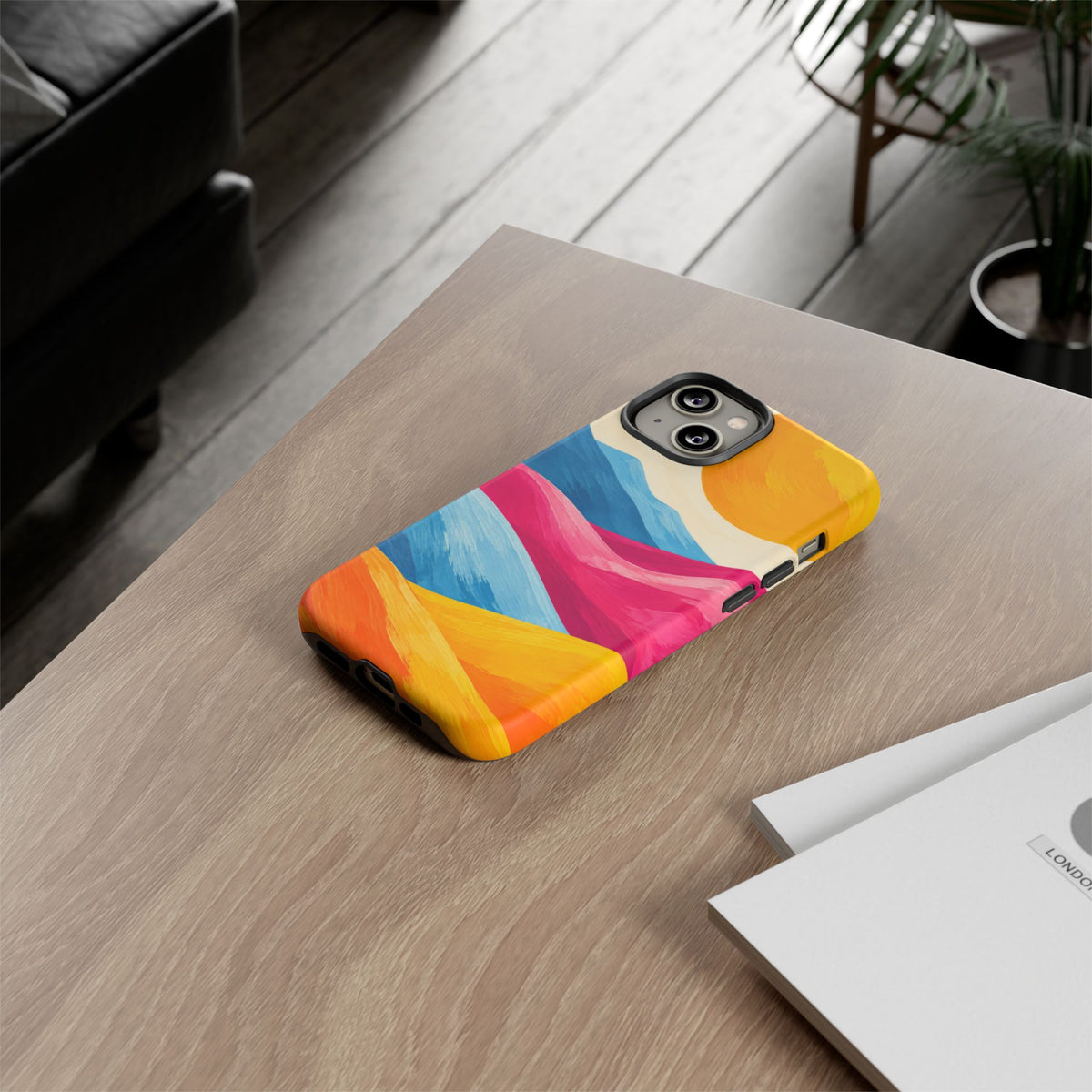 Golden Drift iPhone Tough Case | colorful hills