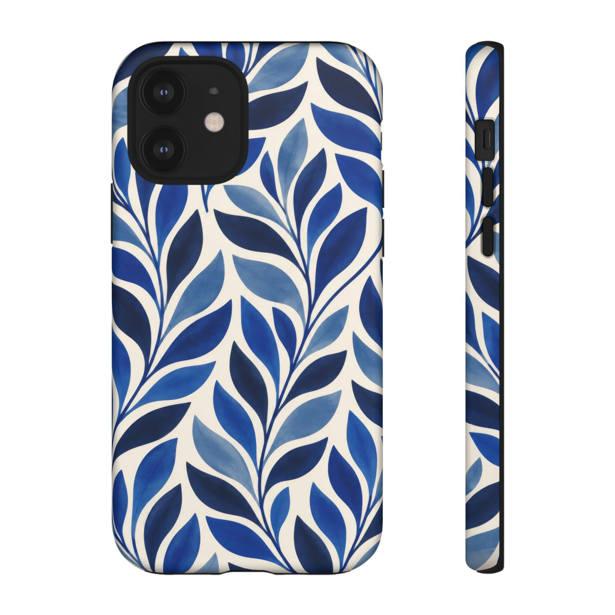 Cobalt Current iPhone Tough Case | Cobalt Blue Leaf Pattern