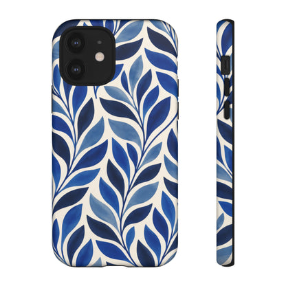 Cobalt Current iPhone Tough Case | Cobalt Blue Leaf Pattern