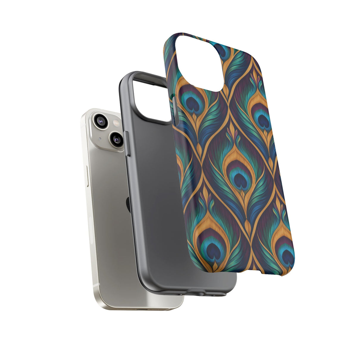 Peacock Nocturne iPhone Tough Case | art deco