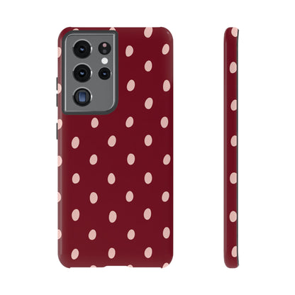 Burgundy Polka Dot Samsung Galaxy Tough Case | Mulberry Confetti