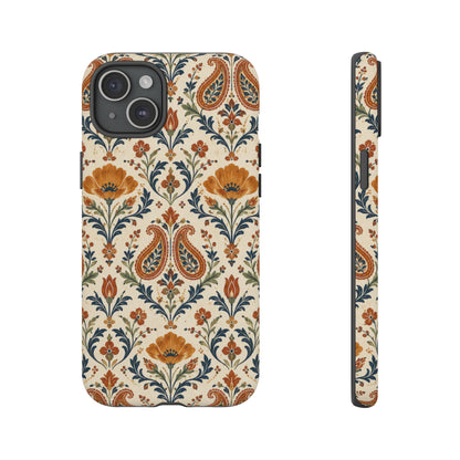 Terracotta Arabesque iPhone Tough Case | Terracotta Floral Paisley