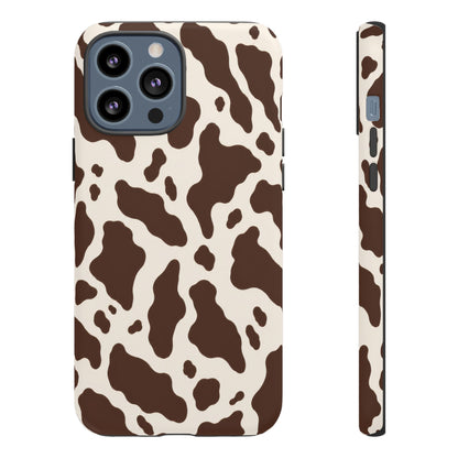 Cocoa Ranch iPhone Tough Case | Brown Cow Print