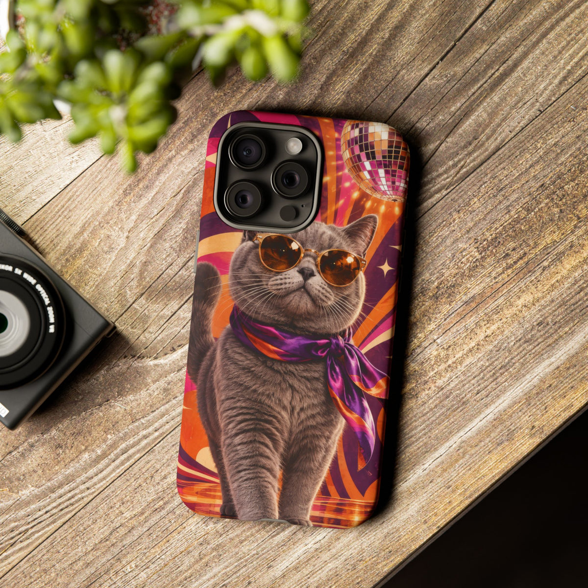 Disco Whiskers iPhone Tough Case | disco cat