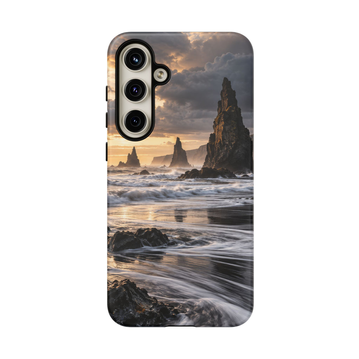 Black Sand and Silver Samsung Galaxy Tough Case | black sand beach
