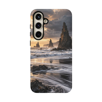 Black Sand and Silver Samsung Galaxy Tough Case | black sand beach
