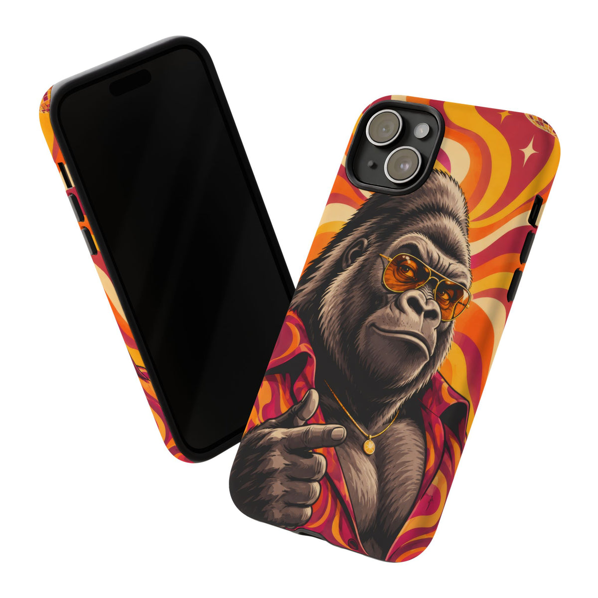 Velvet Groove iPhone Tough Case | Retro Disco Gorilla Art