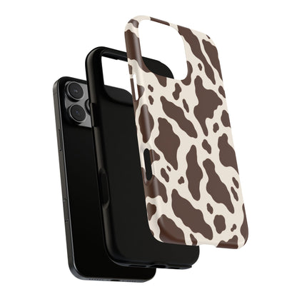 Cocoa Ranch iPhone Tough Case | Brown Cow Print