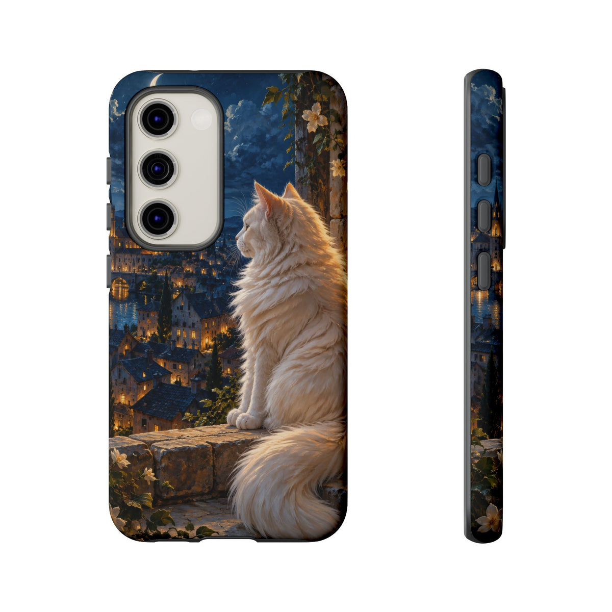 Moonlit Window Samsung Galaxy Tough Case | white cat