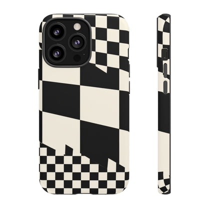 Check Shift iPhone Tough Case | Black & White Checkerboard