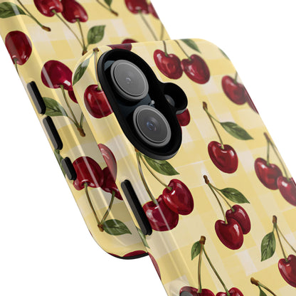 Cherry Gingham iPhone Tough Case | Cherry Picnic