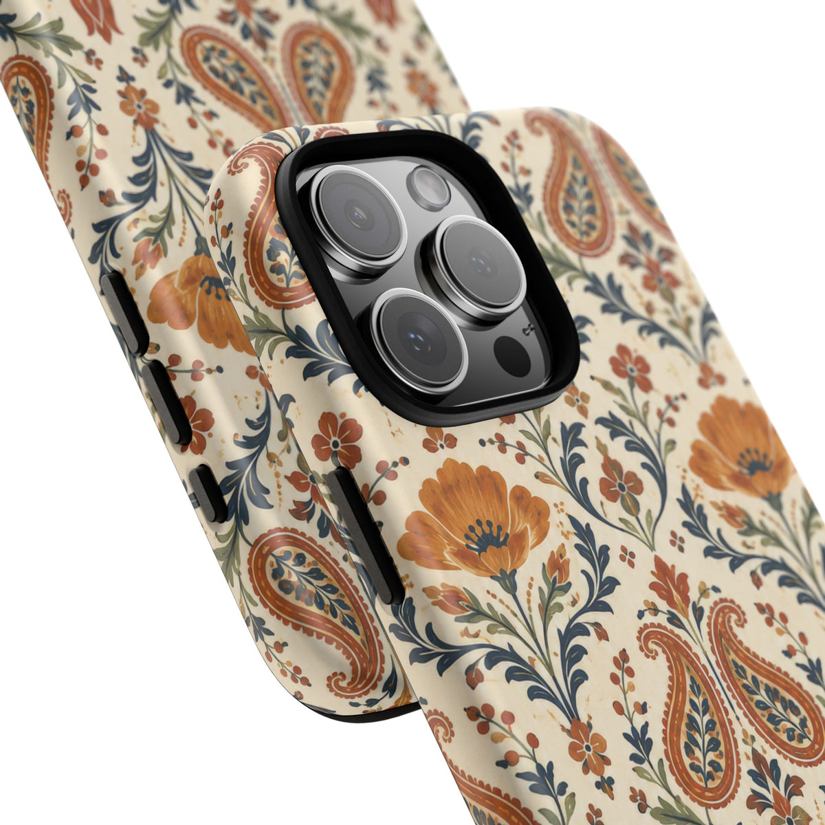 Terracotta Arabesque iPhone Tough Case | Terracotta Floral Paisley