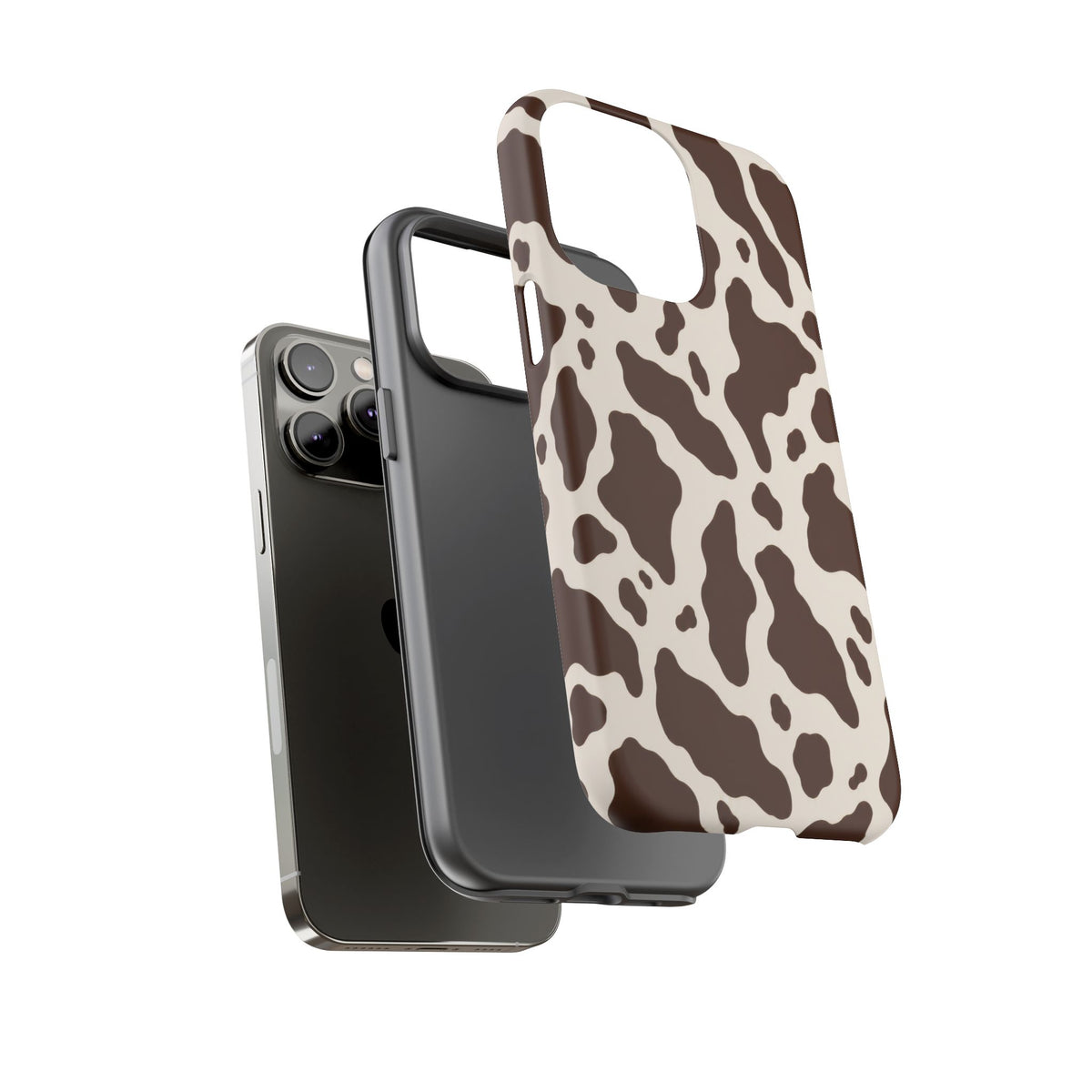 Cocoa Ranch iPhone Tough Case | Brown Cow Print