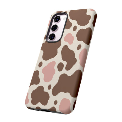 Mocha Blush Samsung Galaxy Tough Case | Brown & Pink Cow Print