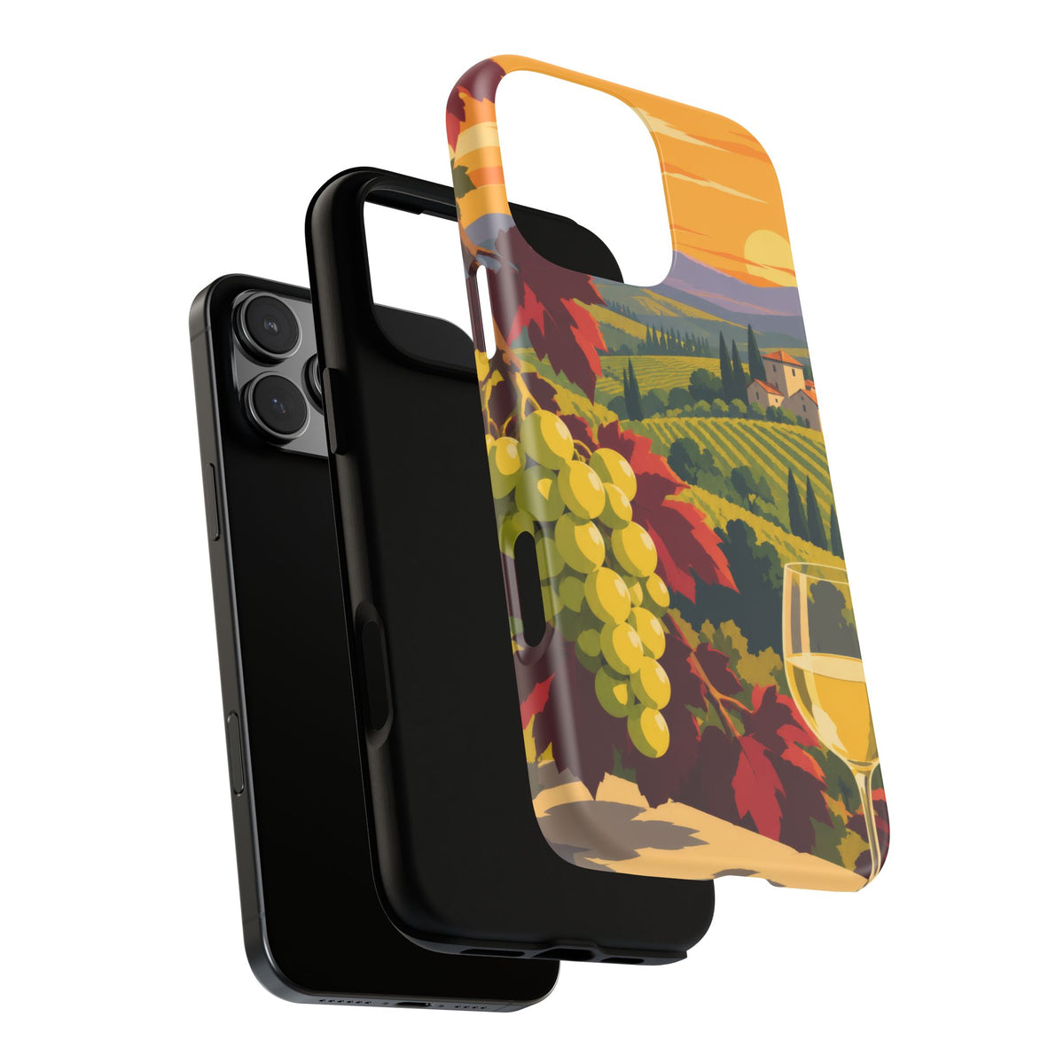 Wine & Grapes — Golden Vintage iPhone Tough Case | wine grapes
