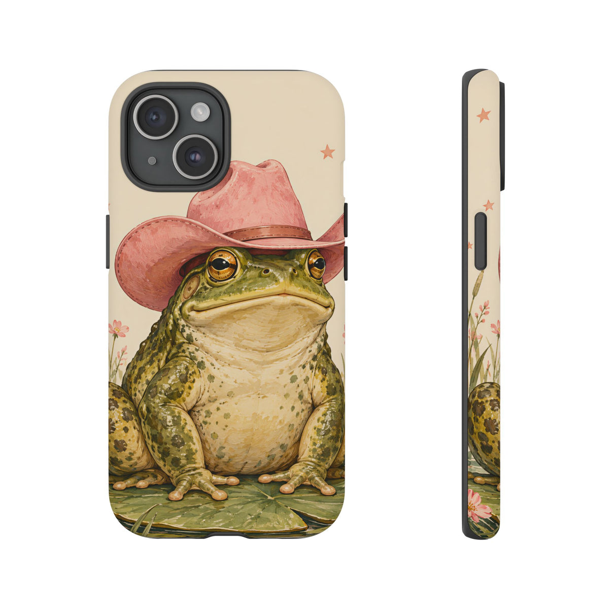 Cowboy Frog iPhone Tough Case | Pink Hat Bullfrog