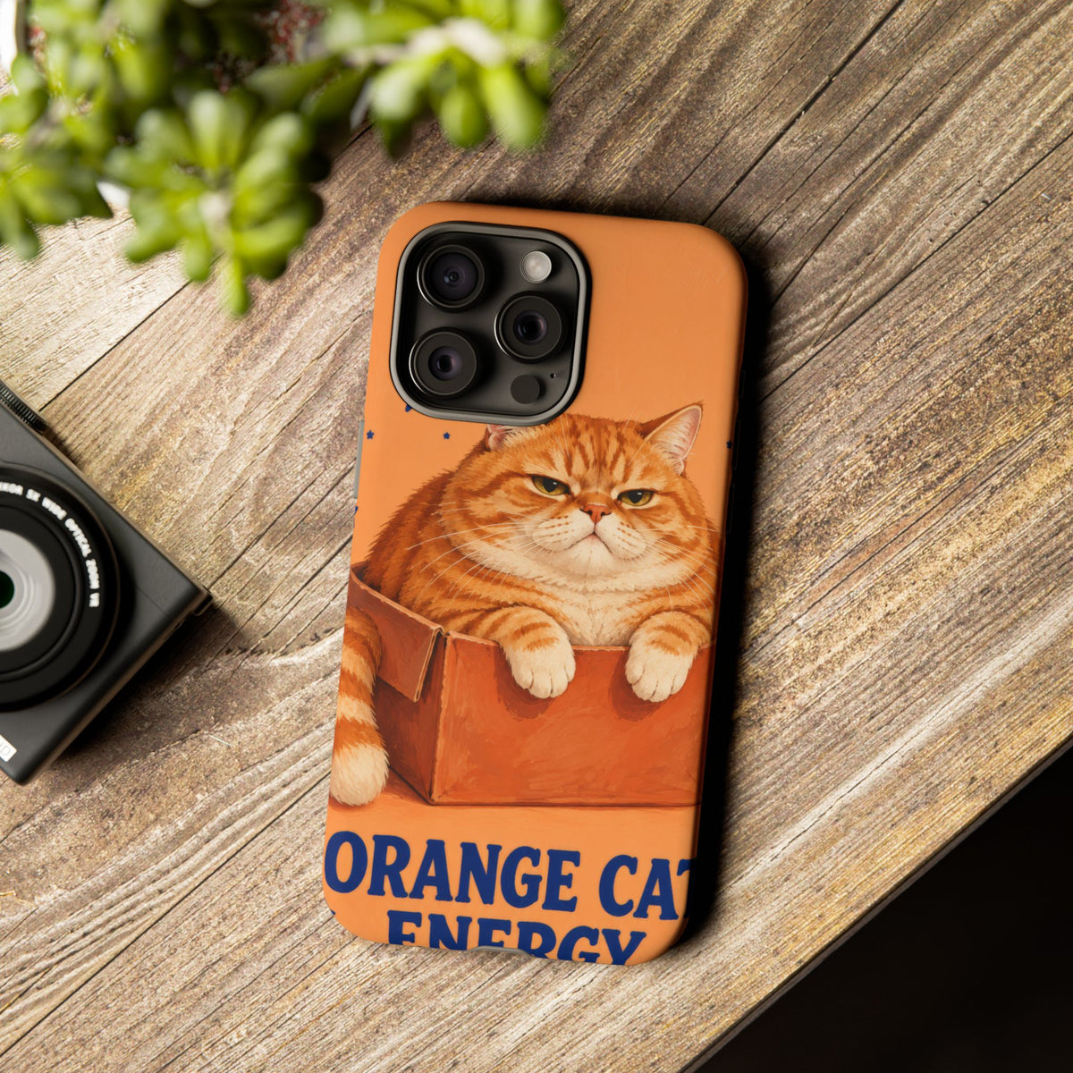 Orange Cat Energy iPhone Tough Case