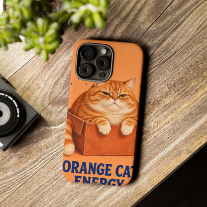 Orange Cat Energy iPhone Tough Case