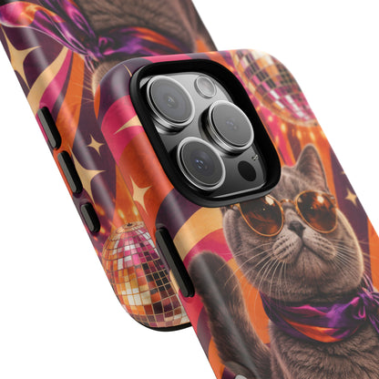 Disco Whiskers iPhone Tough Case | disco cat