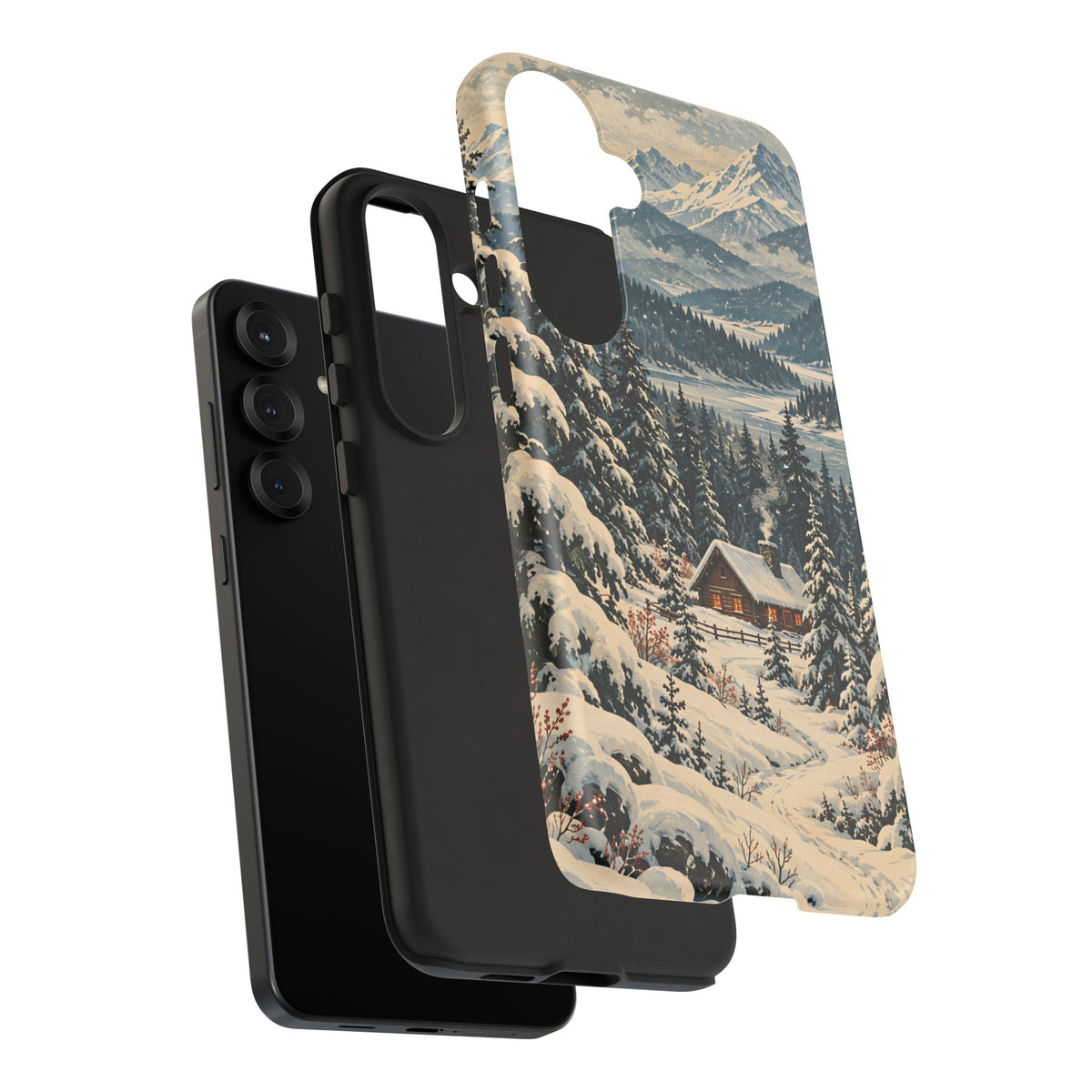 Vintage Winter Cabin Tough Phone Case