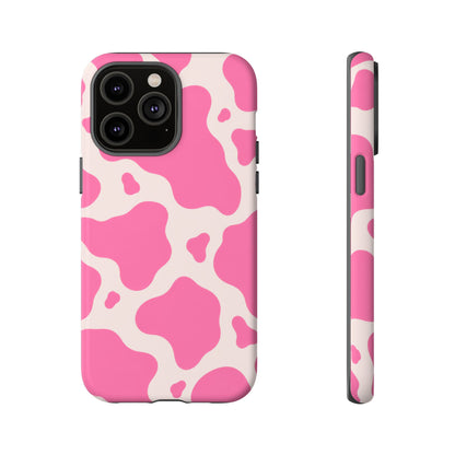 Strawberry Milk iPhone Tough Case | Pink Cow Print