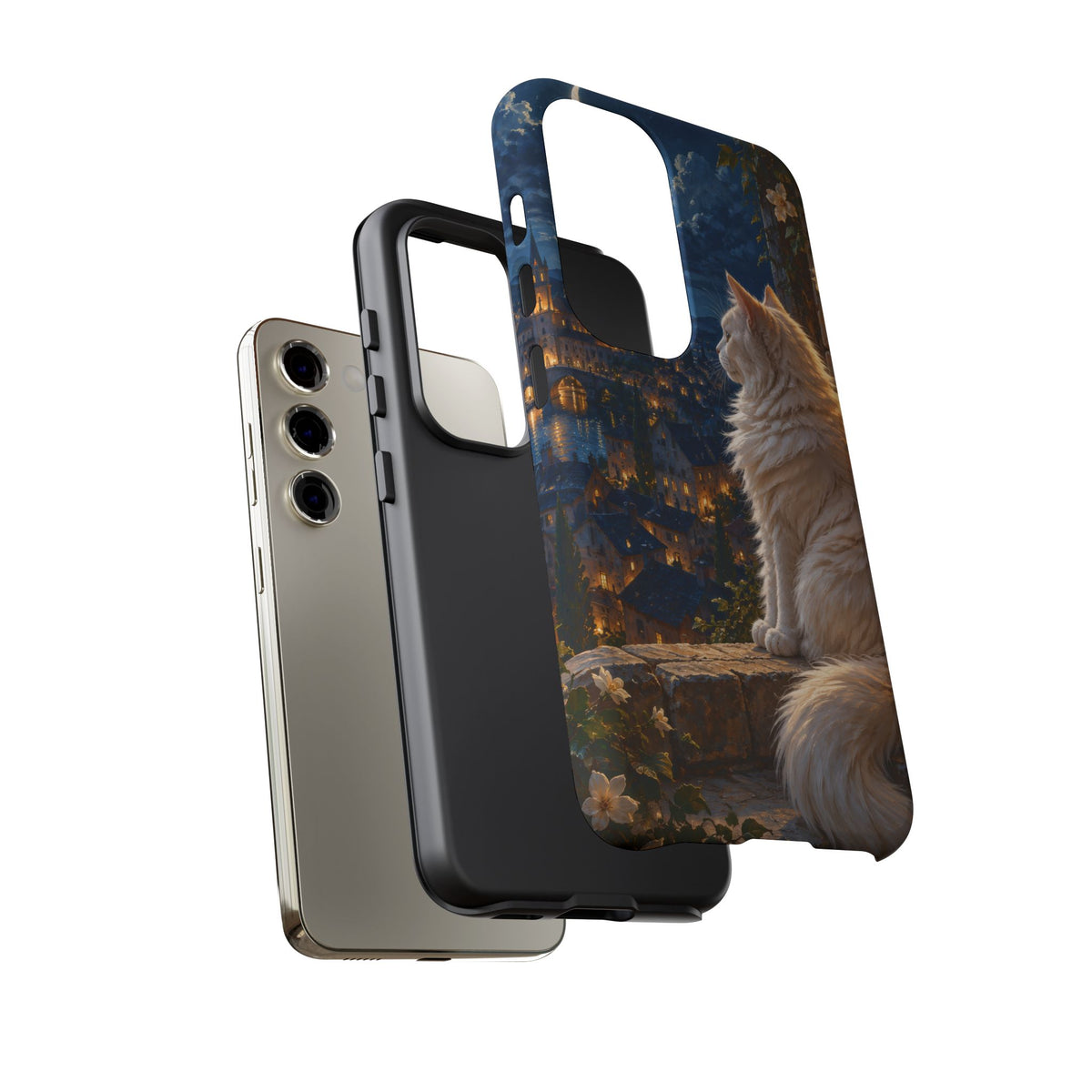 Moonlit Window Samsung Galaxy Tough Case | white cat