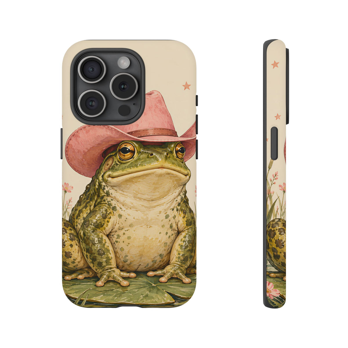 Cowboy Frog iPhone Tough Case | Pink Hat Bullfrog