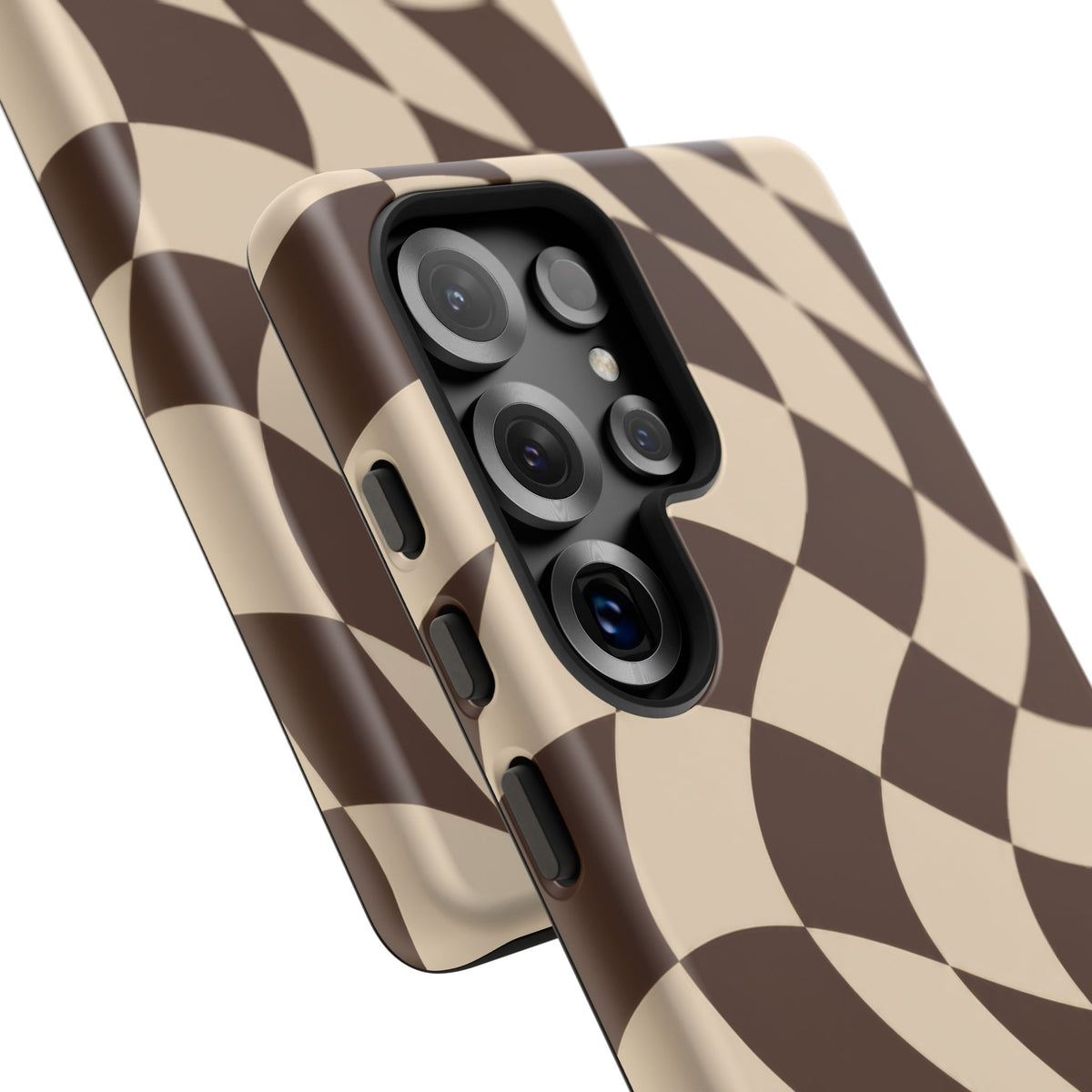Espresso Wave Samsung Galaxy Tough Case | brown checkerboard