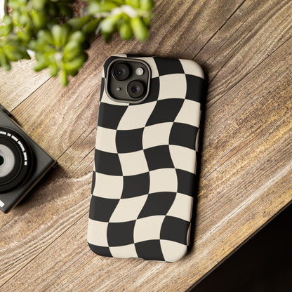 Liquid Check iPhone Tough Case | Wavy Checkerboard