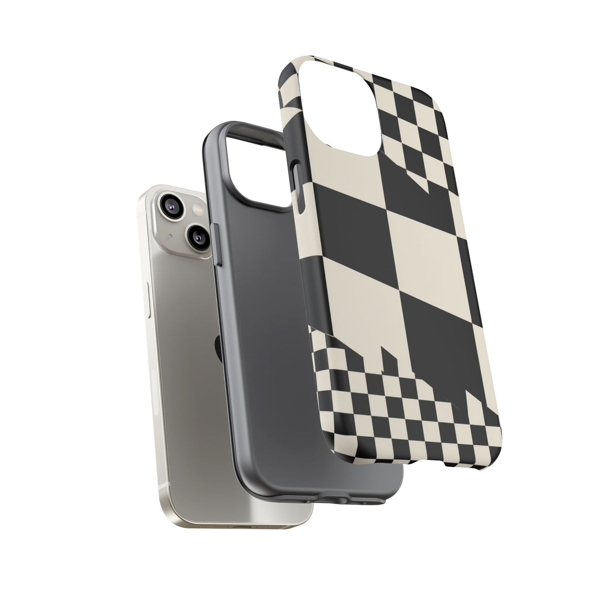 Check Shift iPhone Tough Case | Black & White Checkerboard
