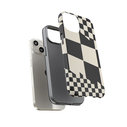 Check Shift iPhone Tough Case | Black & White Checkerboard