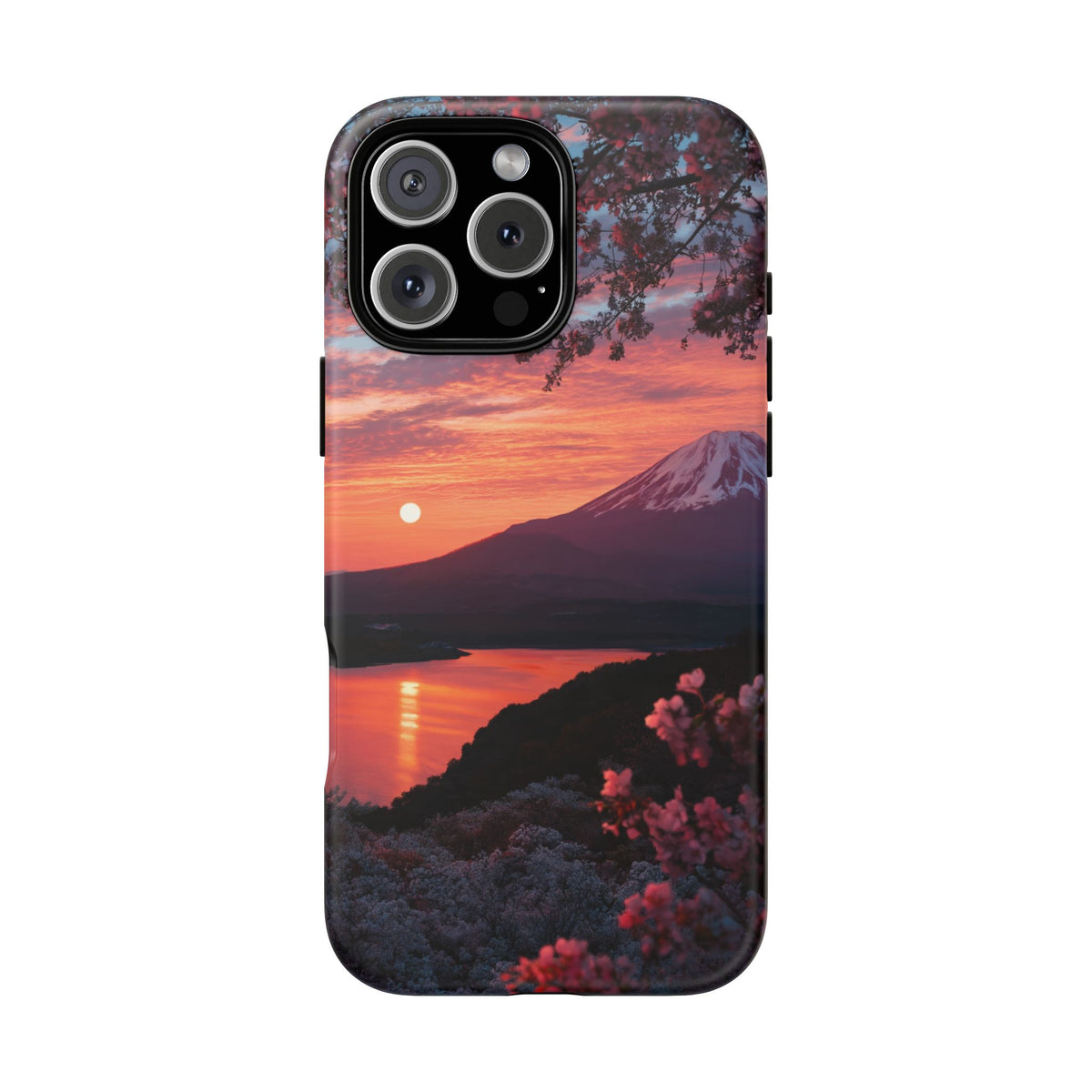 Fuji Moonlit Sakura iPhone Tough Phone Case