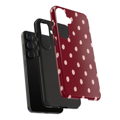Burgundy Polka Dot Samsung Galaxy Tough Case | Mulberry Confetti