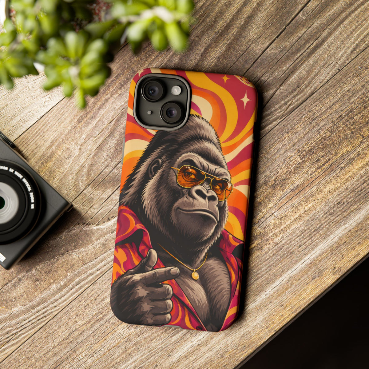 Velvet Groove iPhone Tough Case | Retro Disco Gorilla Art