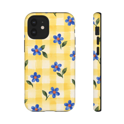 Buttercup Picnic iPhone Tough Case | yellow gingham