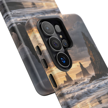 Black Sand and Silver Samsung Galaxy Tough Case | black sand beach
