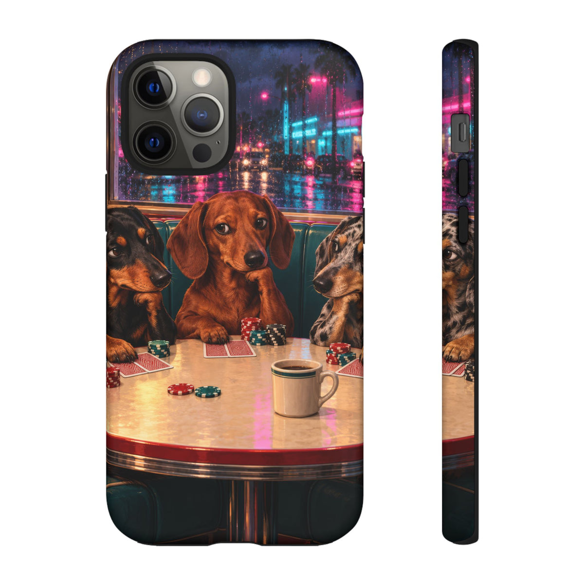 All-Night Aces iPhone Tough Case | dachshund poker