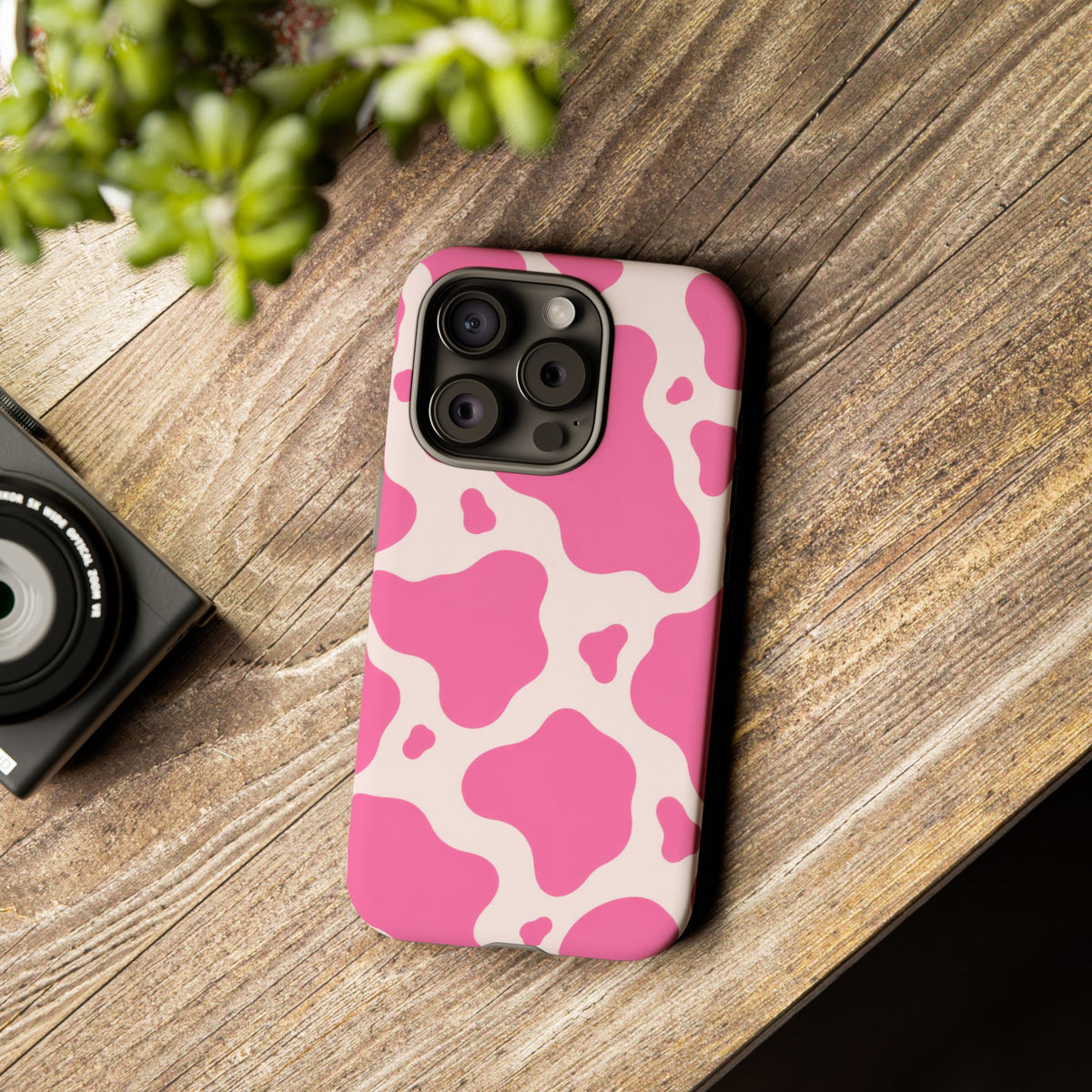 Strawberry Milk iPhone Tough Case | Pink Cow Print