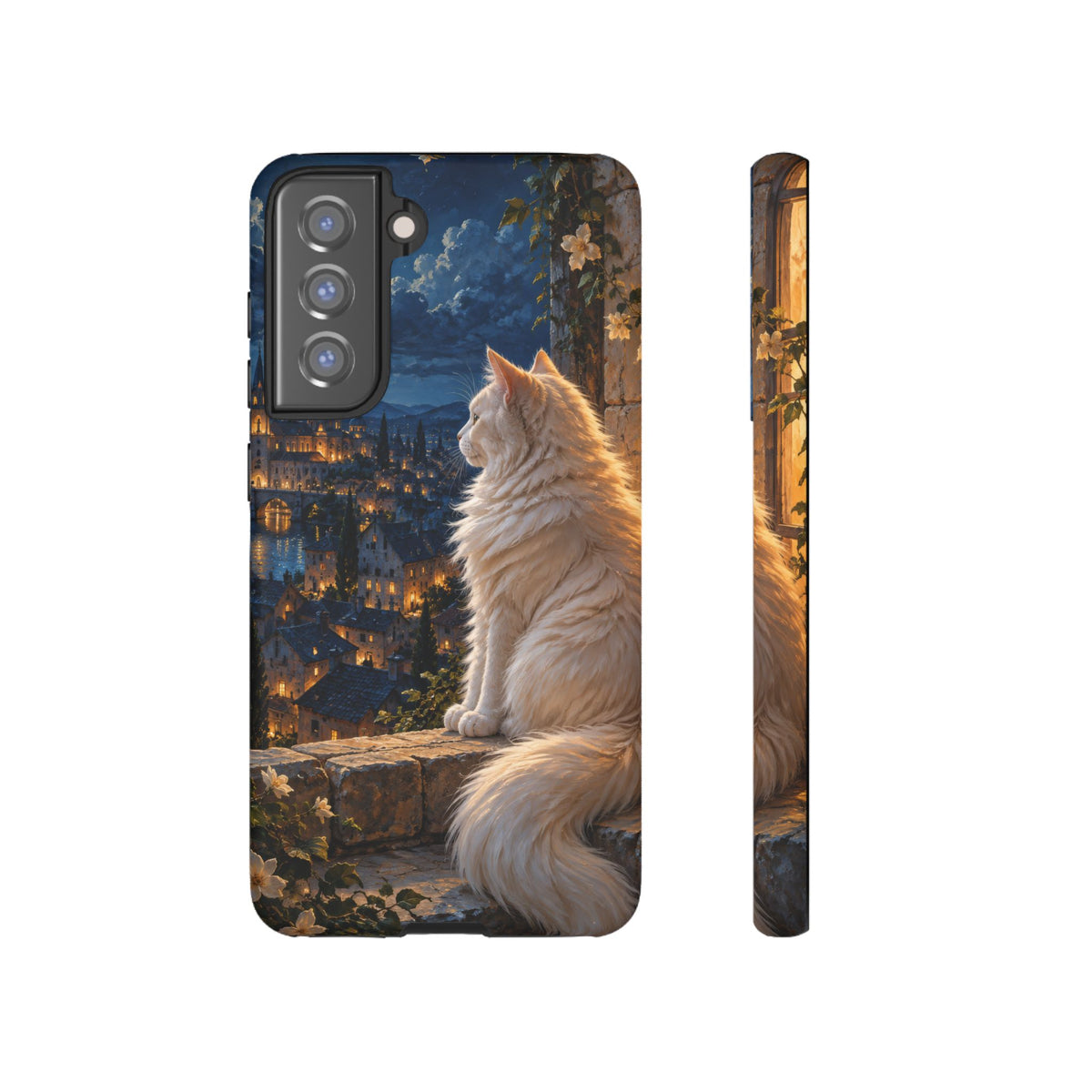 Moonlit Window Samsung Galaxy Tough Case | white cat