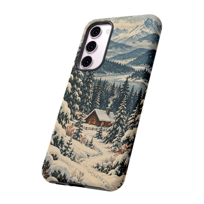 Vintage Winter Cabin Tough Phone Case