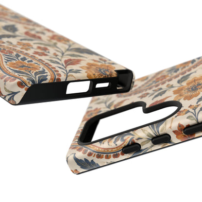 Saffron Heirloom Samsung Galaxy Tough Case | Floral Paisley on Ivory