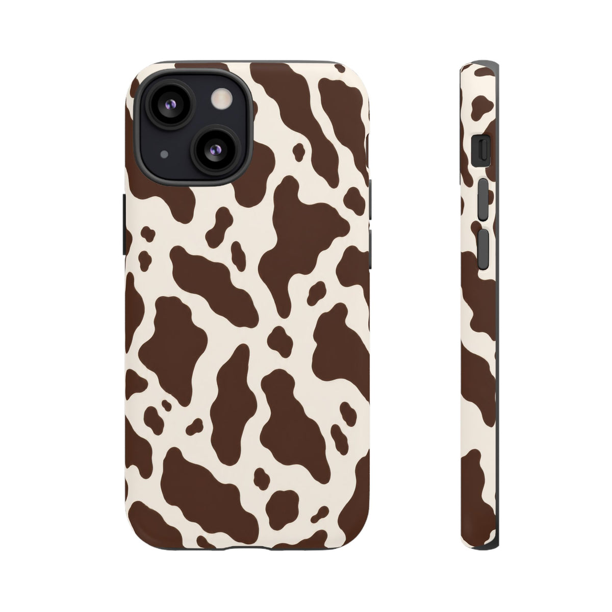 Cocoa Ranch iPhone Tough Case | Brown Cow Print