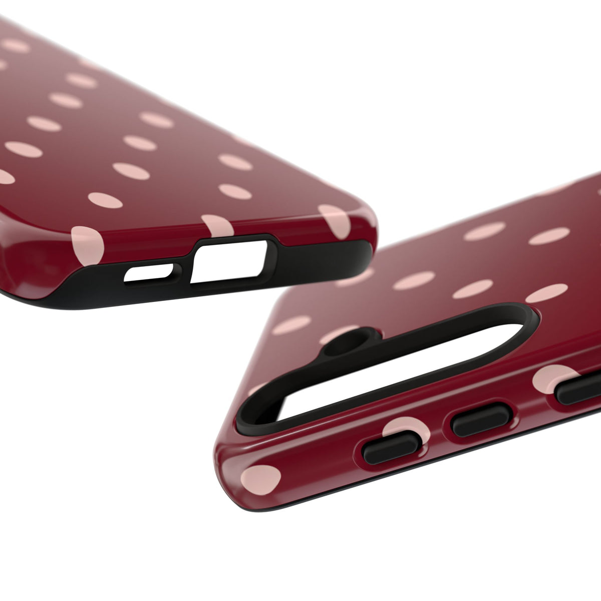 Burgundy Polka Dot Samsung Galaxy Tough Case | Mulberry Confetti