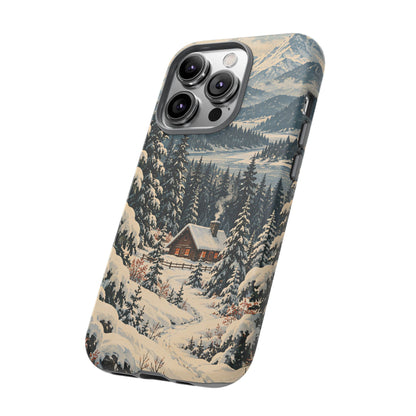 Vintage Winter Cabin Tough Phone Case