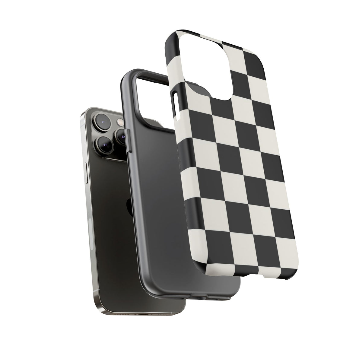 Classic Check iPhone Tough Case | Black & White Checkerboard