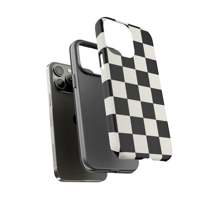 Classic Check iPhone Tough Case | Black & White Checkerboard
