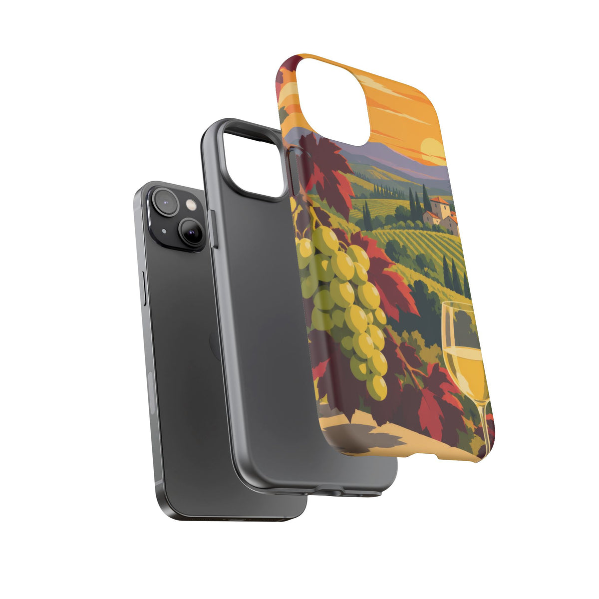Wine & Grapes — Golden Vintage iPhone Tough Case | wine grapes