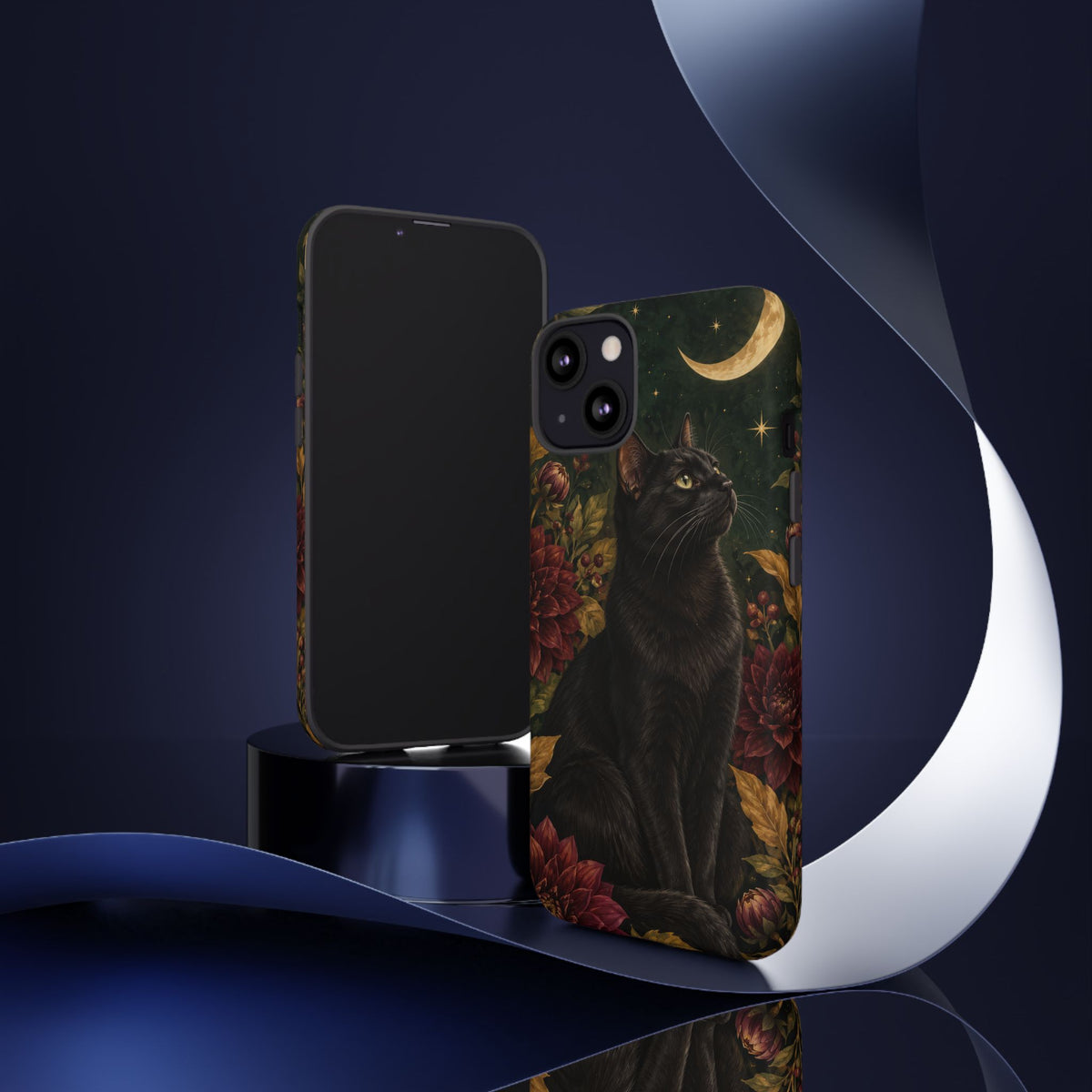 Midnight Familiar iPhone Tough Case | black cat