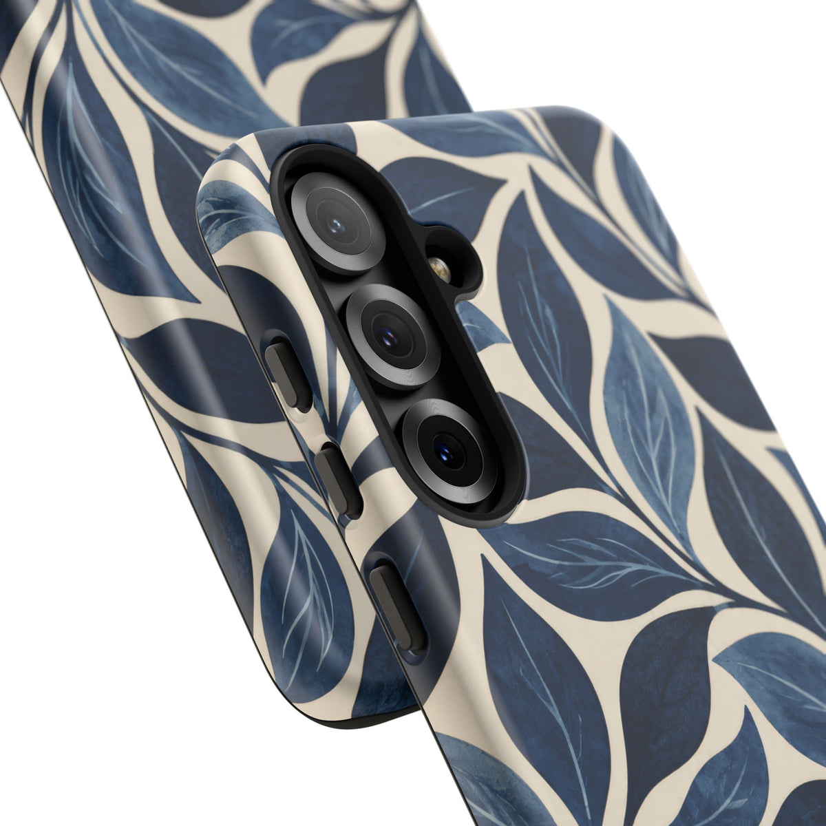 Indigo Folia Samsung Galaxy Tough Case | Indigo & Ivory Leaf Pattern